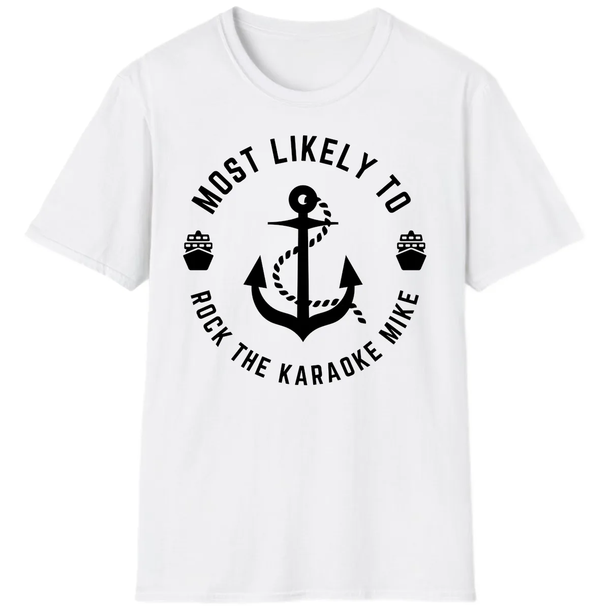 Most Likely To Rock The Karaoke Cruise T-Shirt in White