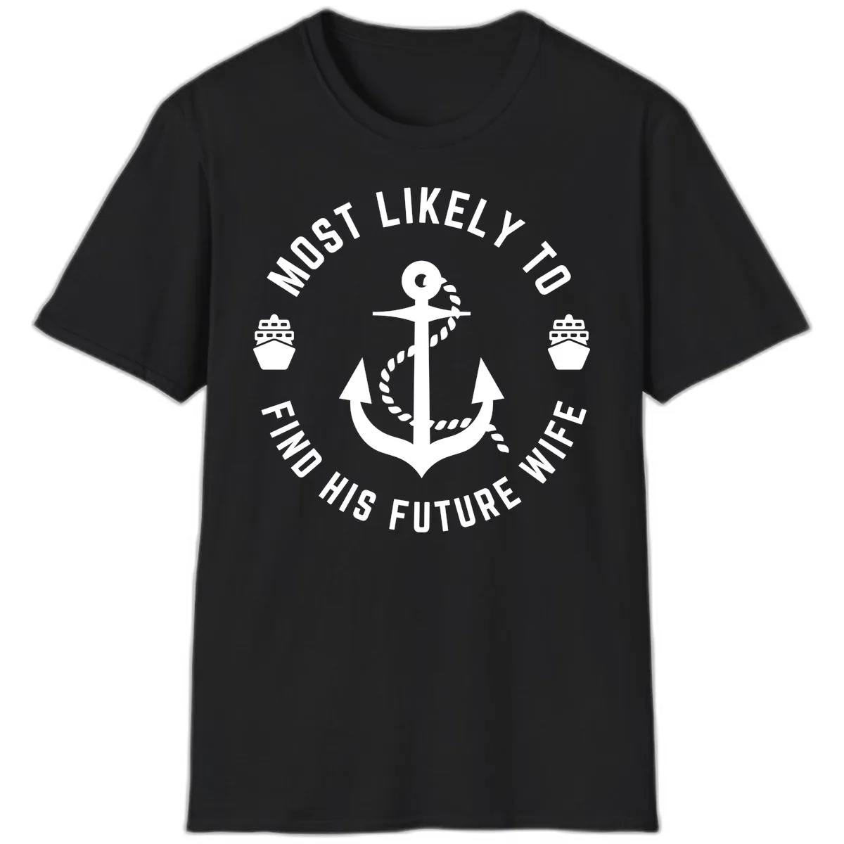 Most Likely To Find His Future Where T-Shirt in Black