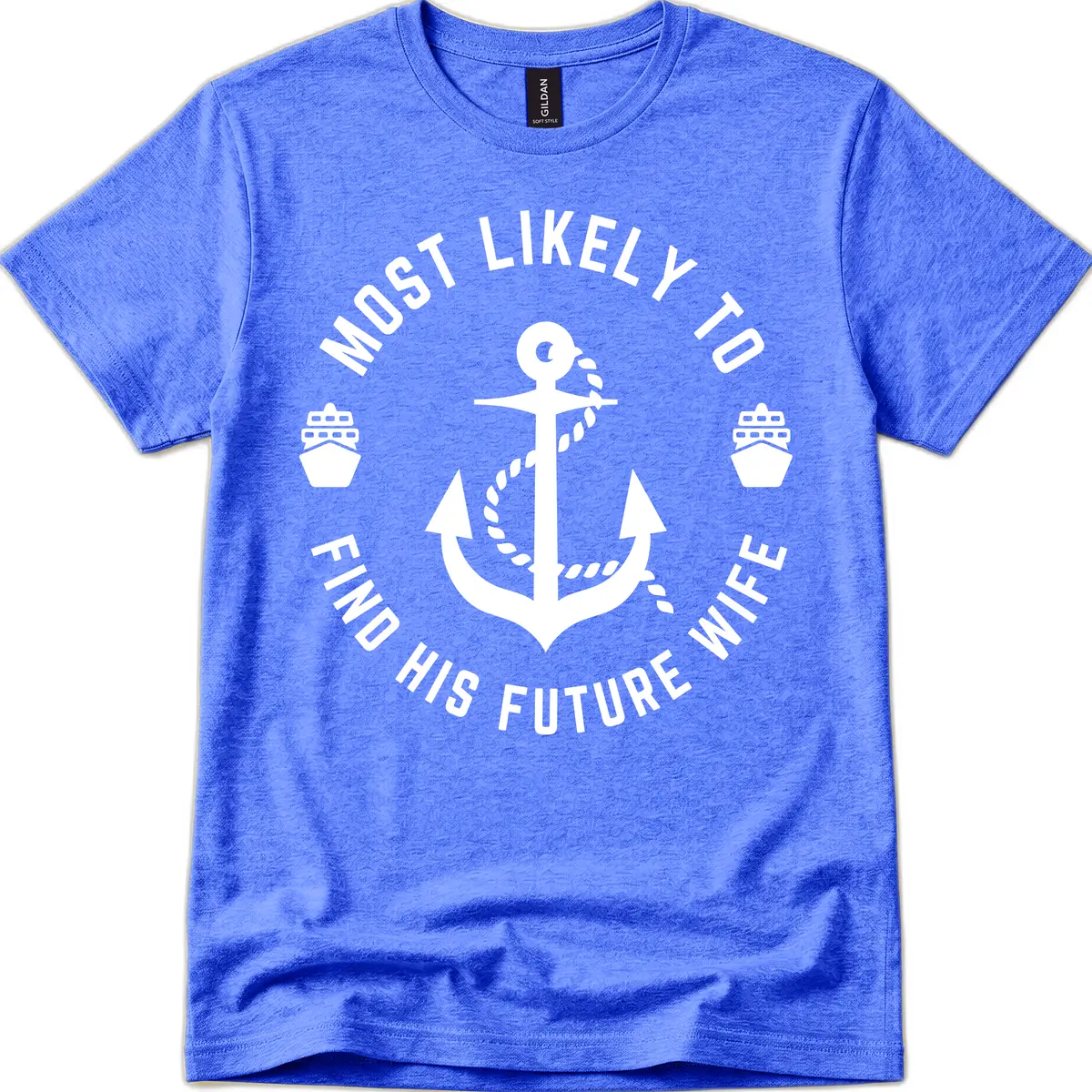Most Likely To Find His Future Where T-Shirt in Heather Royal