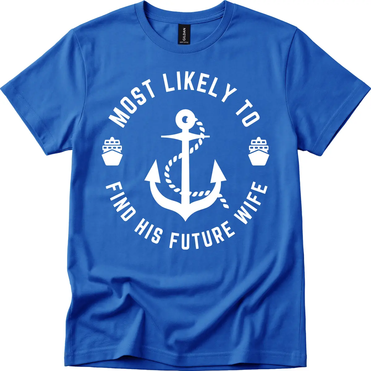 Most Likely To Find His Future Where T-Shirt in Royal