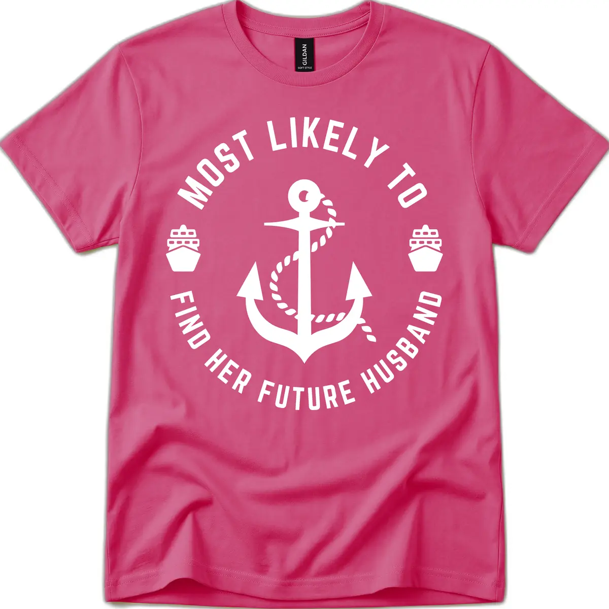 Most Likely To Find Her Future Husband T-Shirt in Heliconia