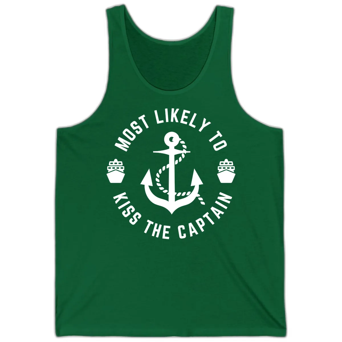 Most Likely To Kiss The Captain Ahoy Tank in Kelly