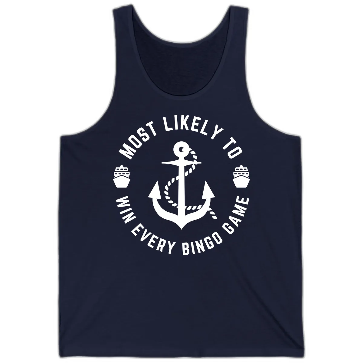 Most Likely To Win Every Bingo Game Tank in Navy