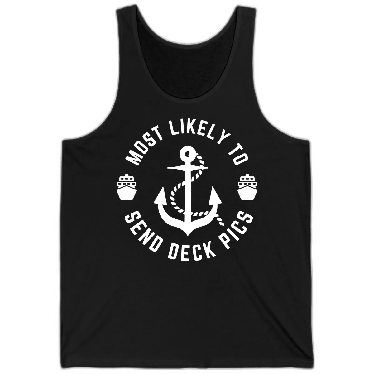 Most Likely To Send Deck Pics Tank in Black