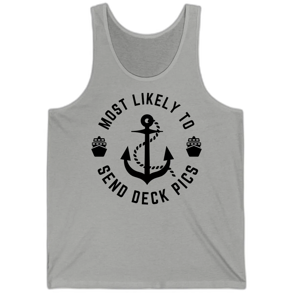 Most Likely To Send Deck Pics Tank in Athletic Heather