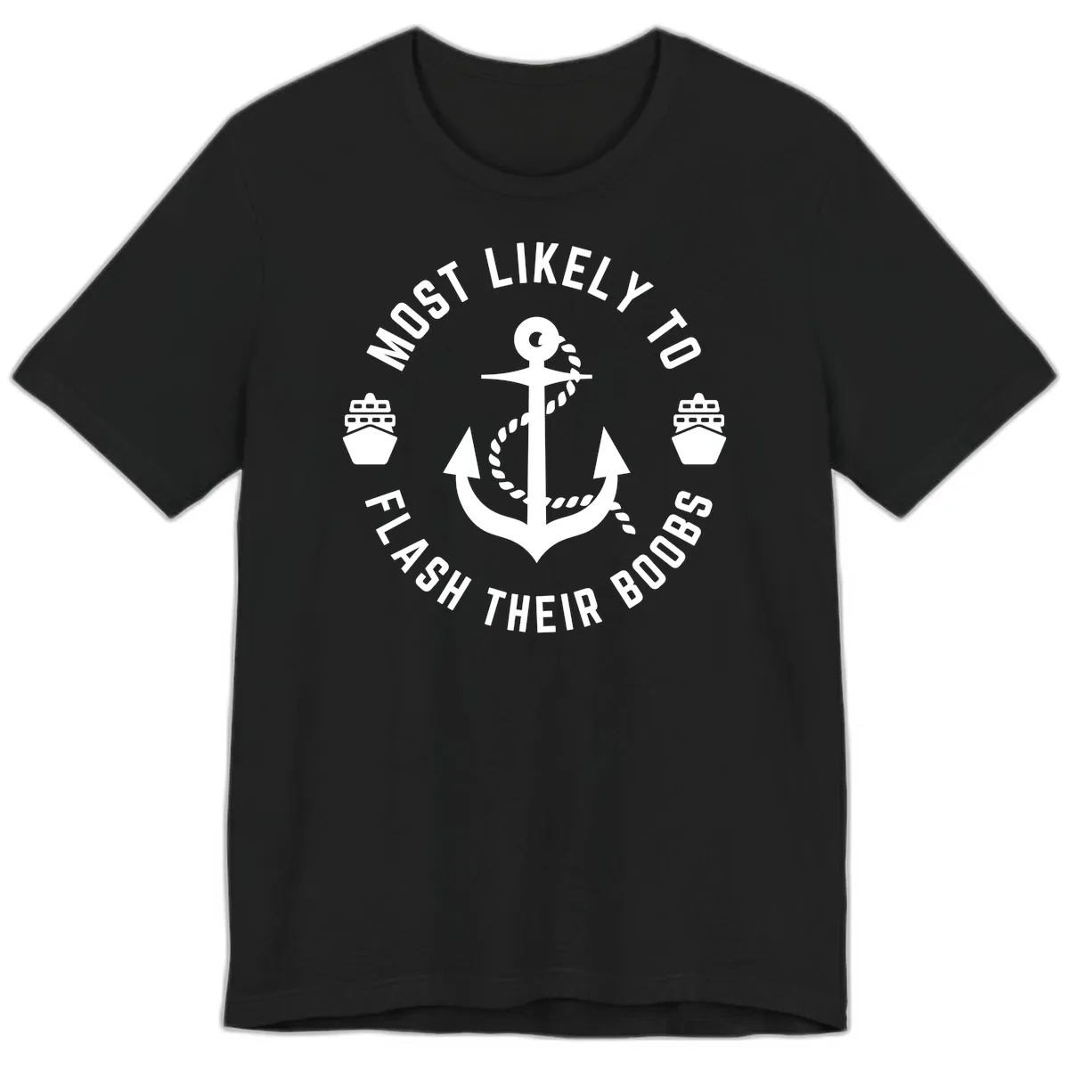 Most Likely To Flash Their Boobs Premium T-Shirt in Black
