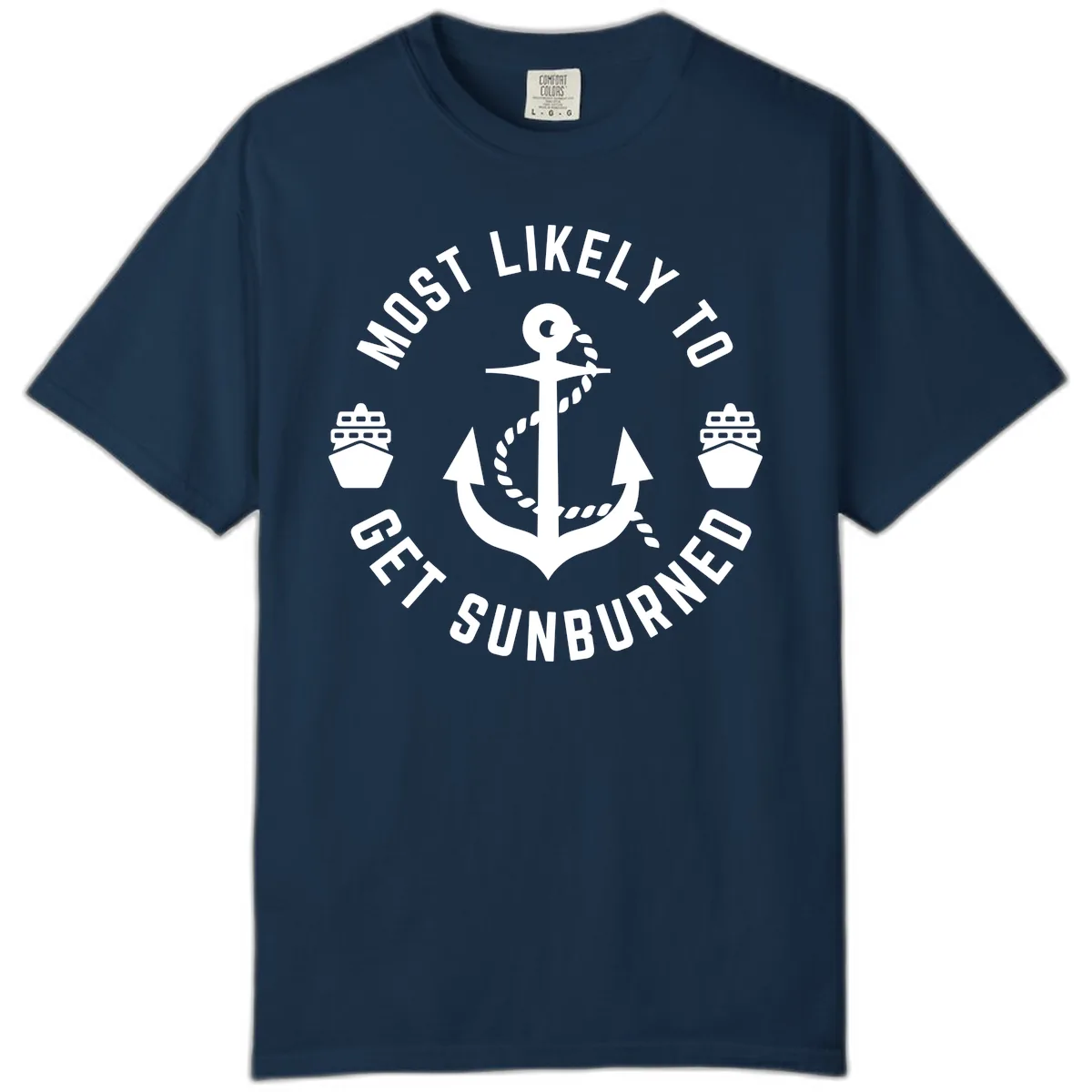 Most Likely To Get Sunburned Comfort Color in True Navy