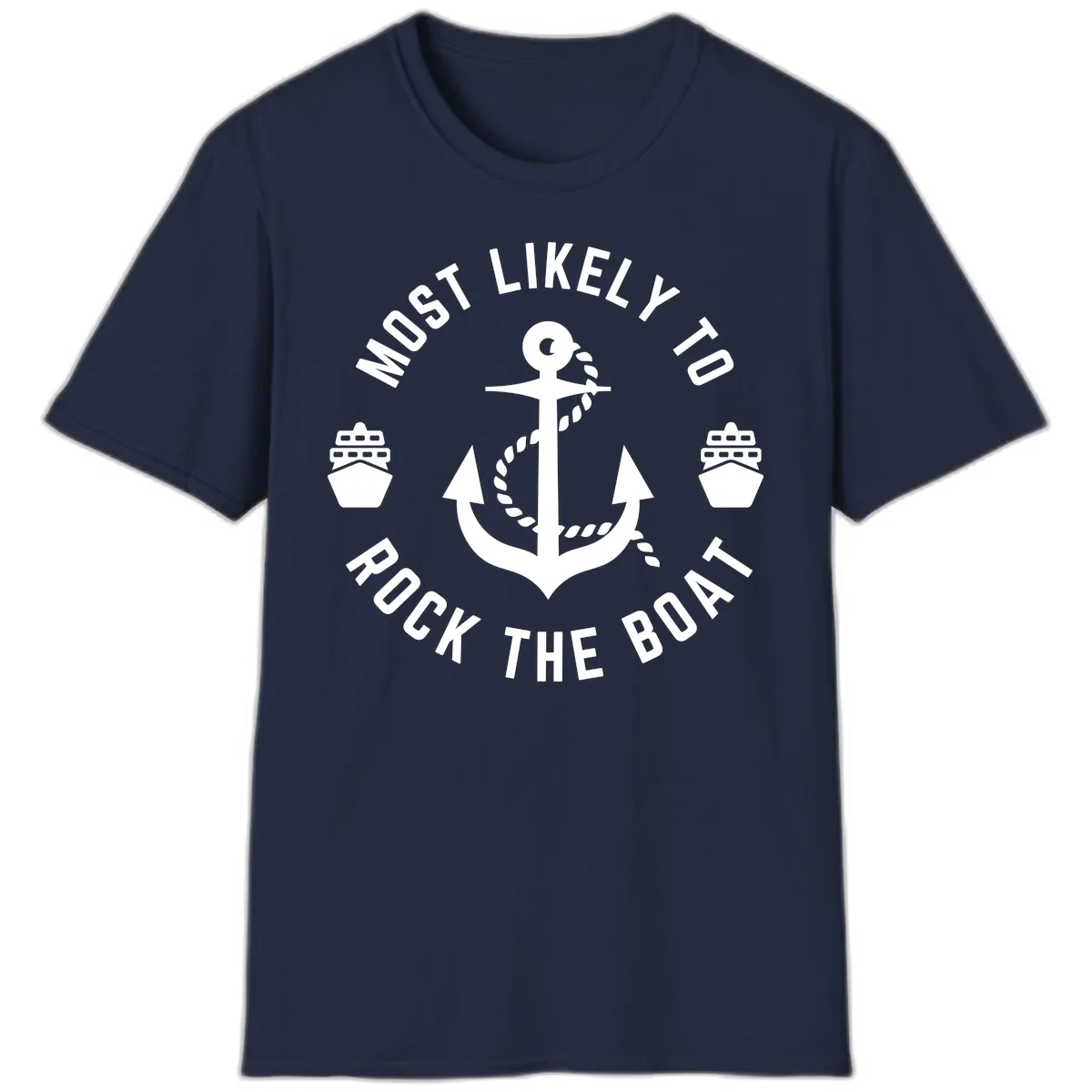 Most Likely To Rock The Boat T-Shirt in Navy