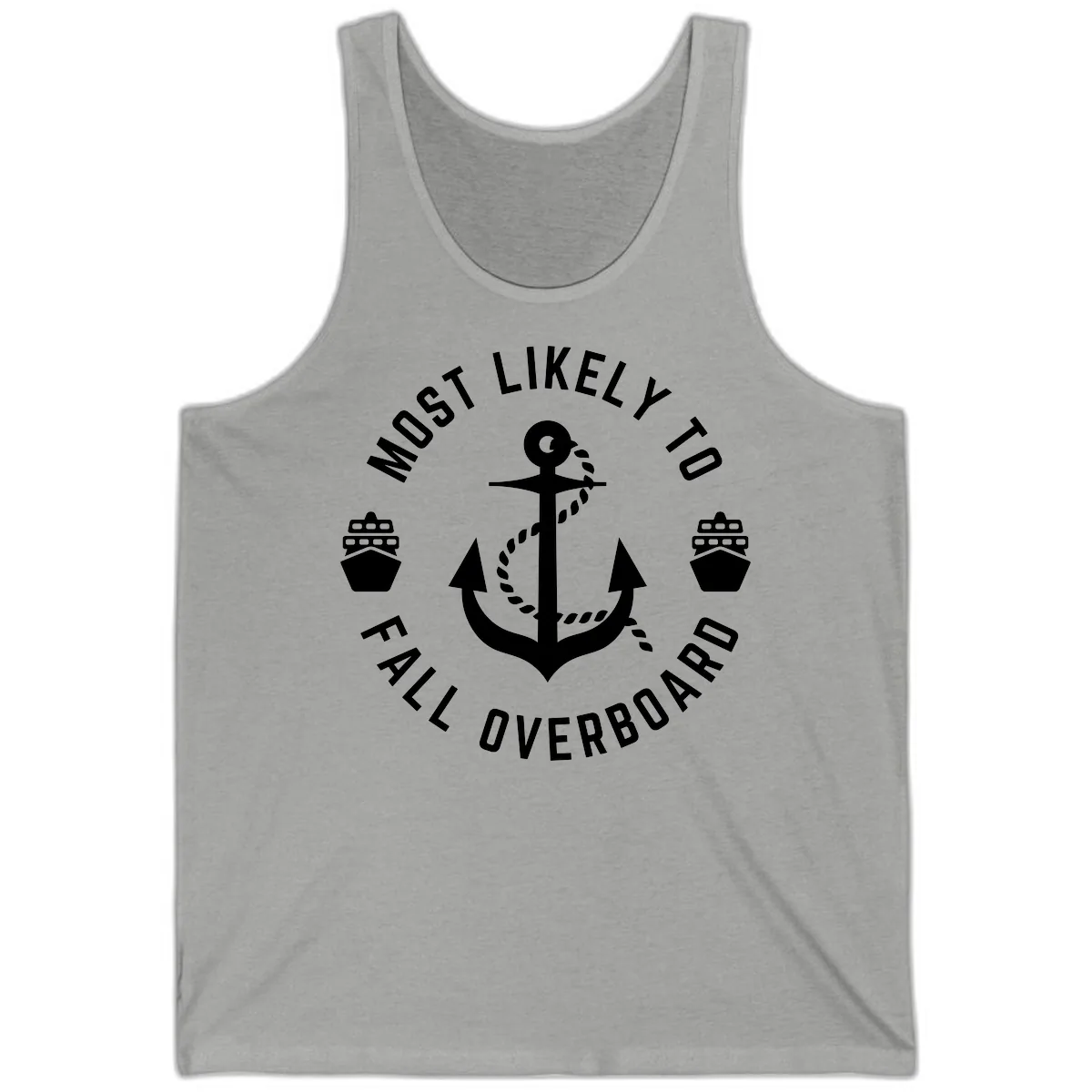 Most Likely To Fall Overboard Tank in Athletic Heather