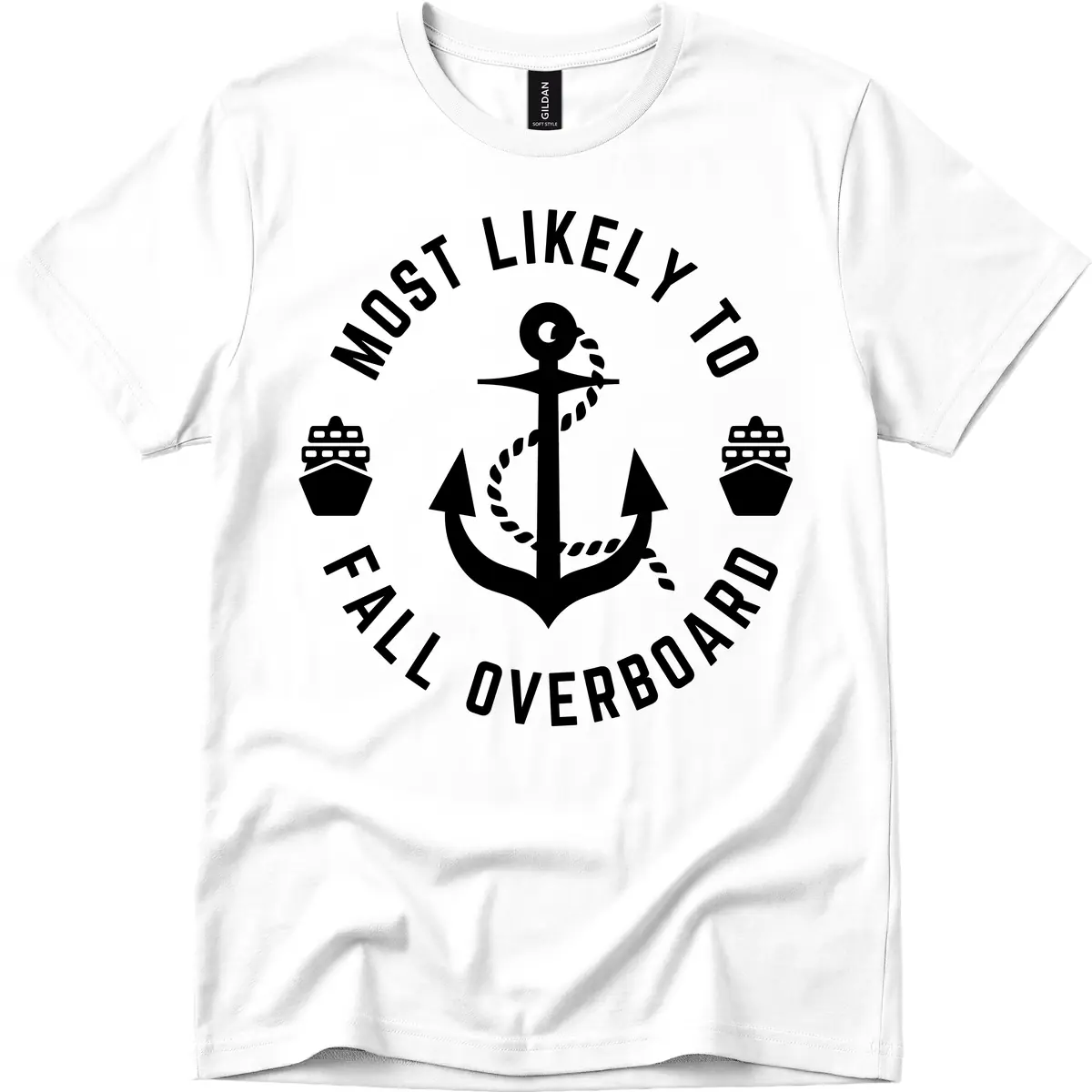 Most Likely To Fall Overboard T-Shirt in White