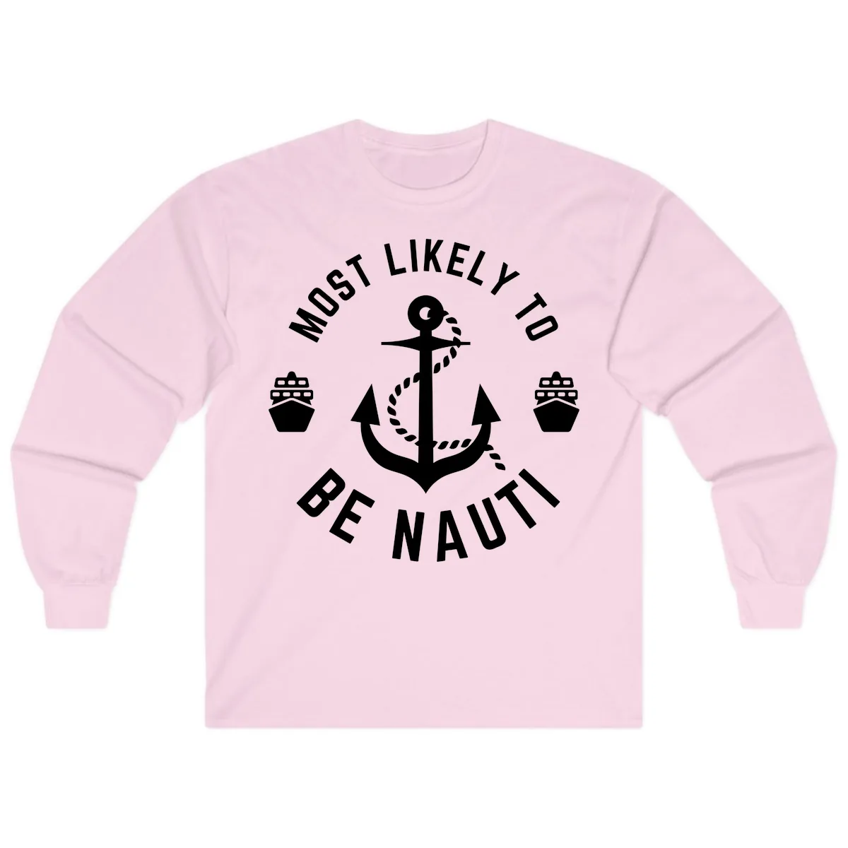 Most Likely To Be Nautical Long Sleeve in Light Pink