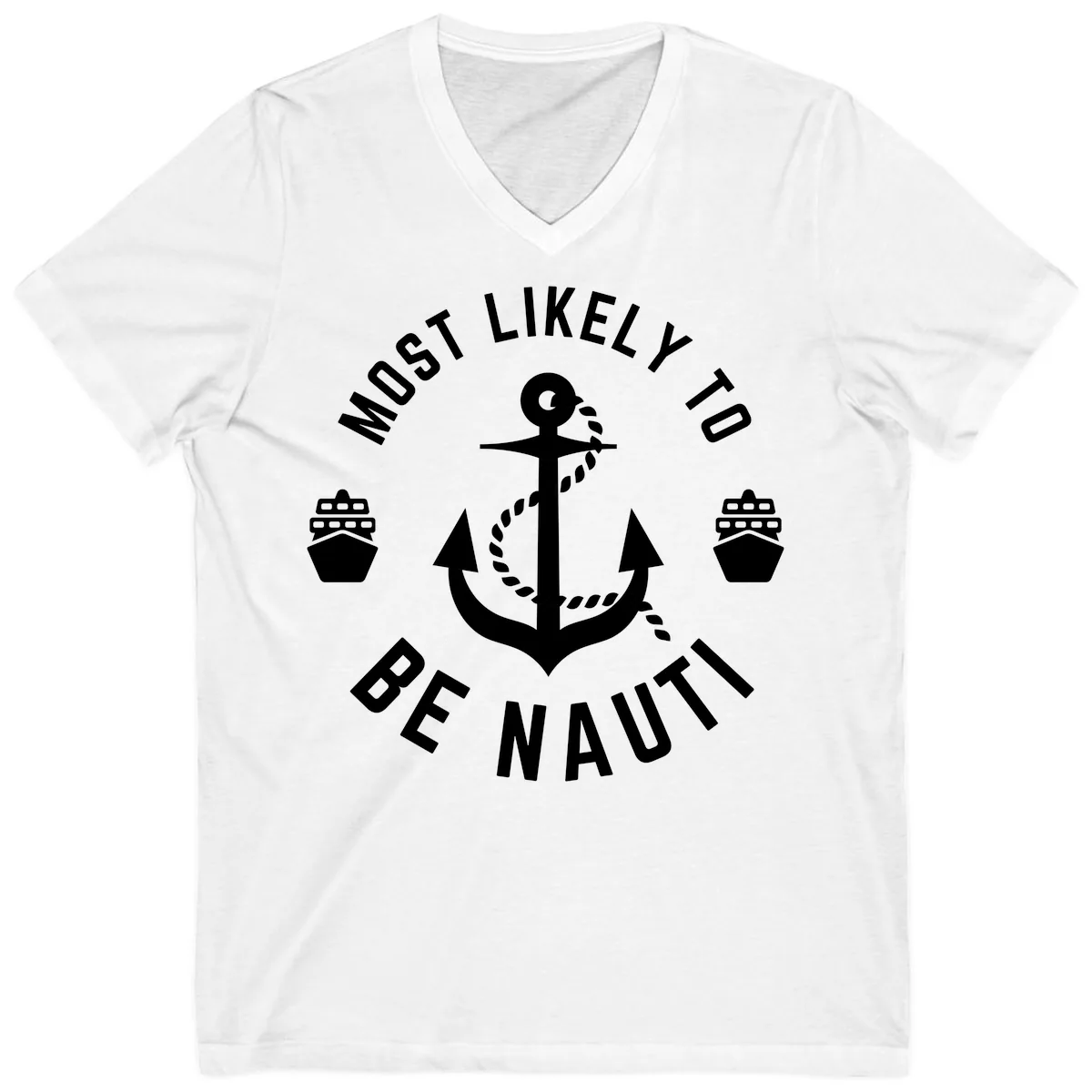 Most Likely To Be Nautical V-Neck in White