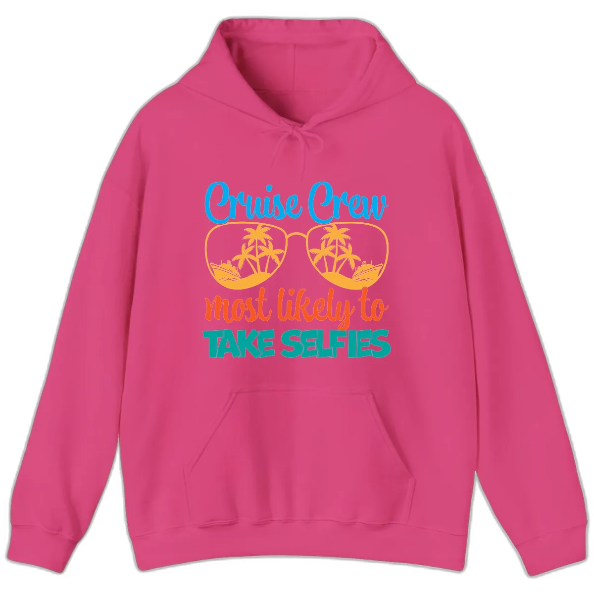 Cruise Crew Most Likely To Take Selfies Hoodie in Heliconia