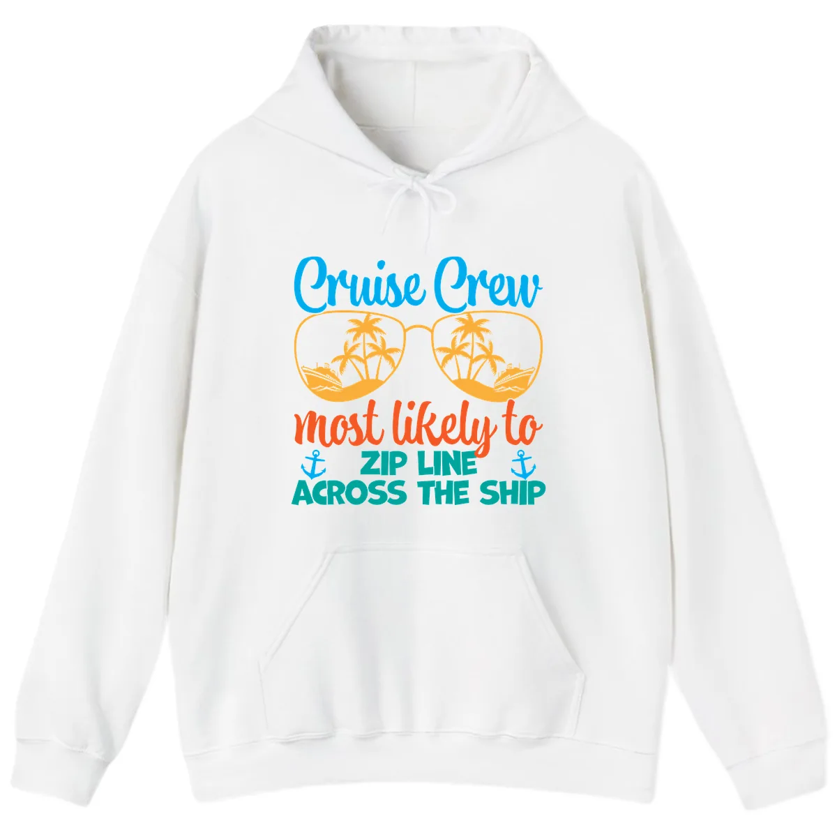 Cruise Crew Most Likely To Zip Line Hoodie in White