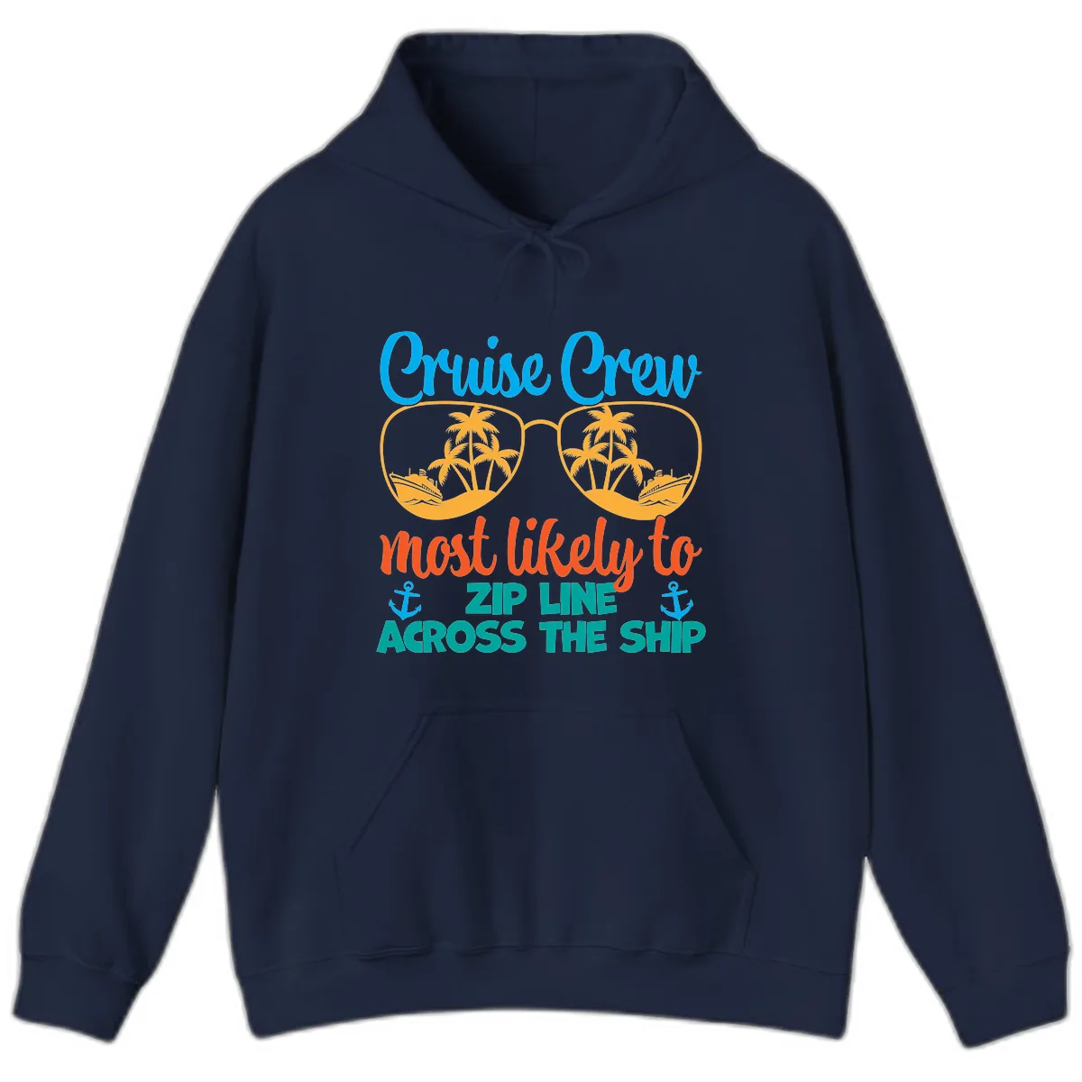 Cruise Crew Most Likely To Zip Line Hoodie in Navy