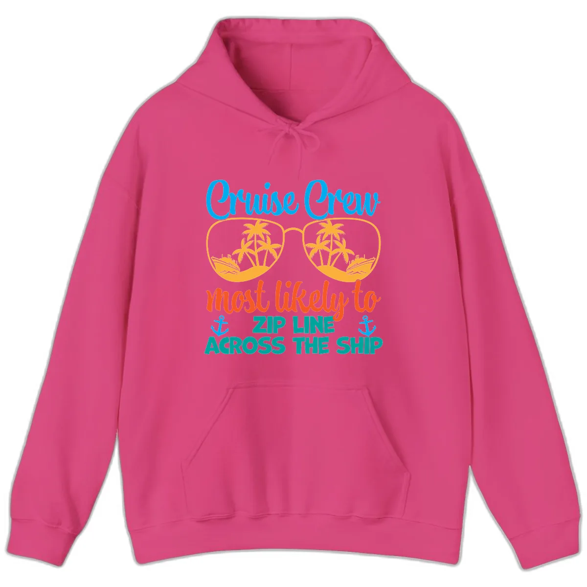 Cruise Crew Most Likely To Zip Line Hoodie in Heliconia