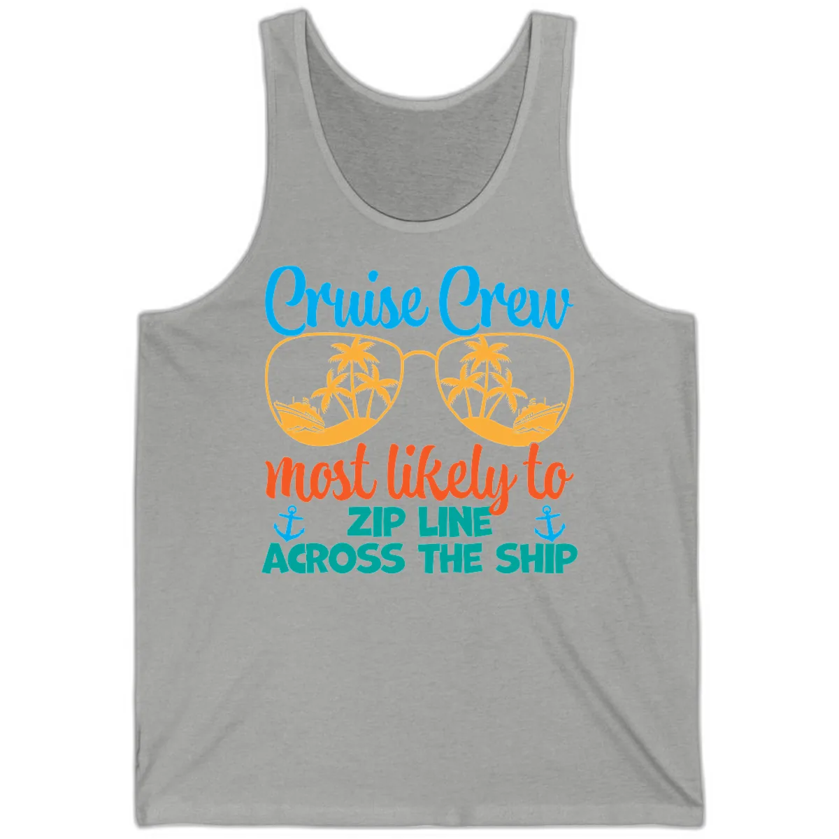 Cruise Crew Most Likely To Zip Line Tank in Athletic Heather