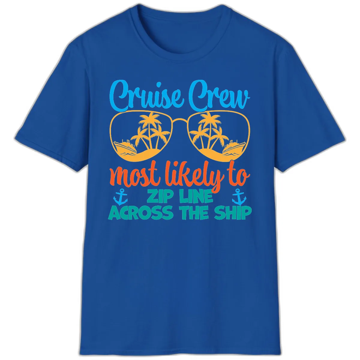 Cruise Crew Most Likely To Zip Line T-Shirt in Royal