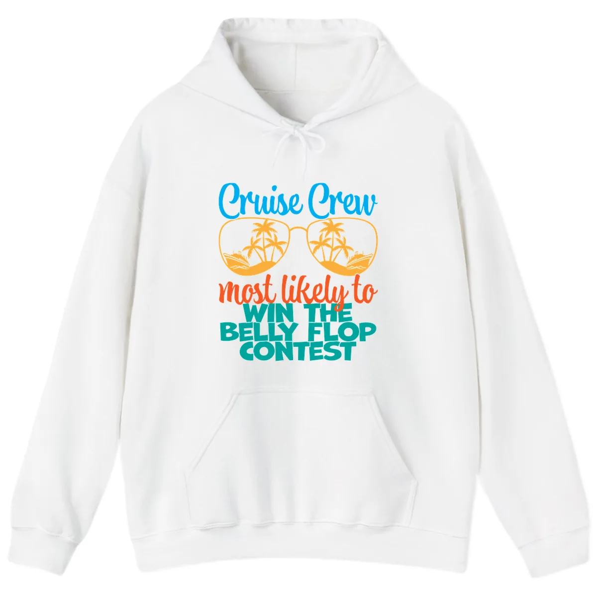 Cruise Crew Belly Flop Contest Hoodie in White