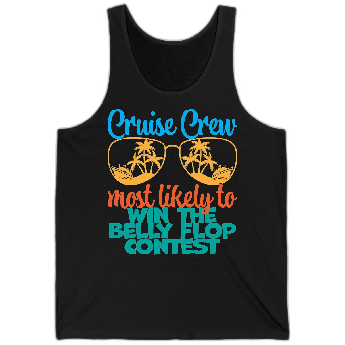 Cruise Crew Belly Flop Contest Tank in Black