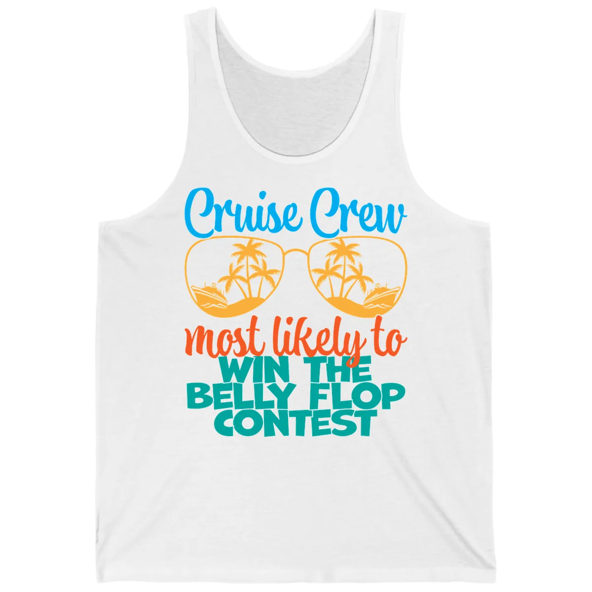 Cruise Crew Belly Flop Contest Tank in White
