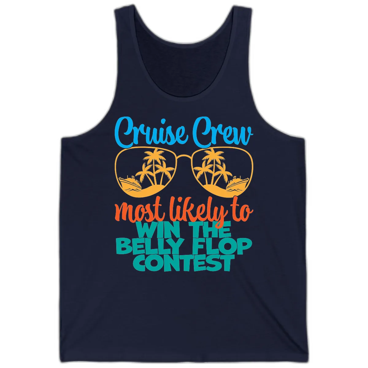 Cruise Crew Belly Flop Contest Tank in Navy