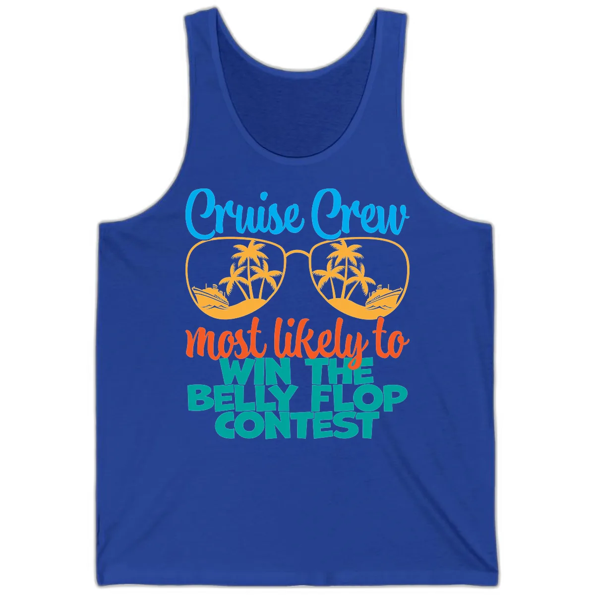 Cruise Crew Belly Flop Contest Tank in True Royal