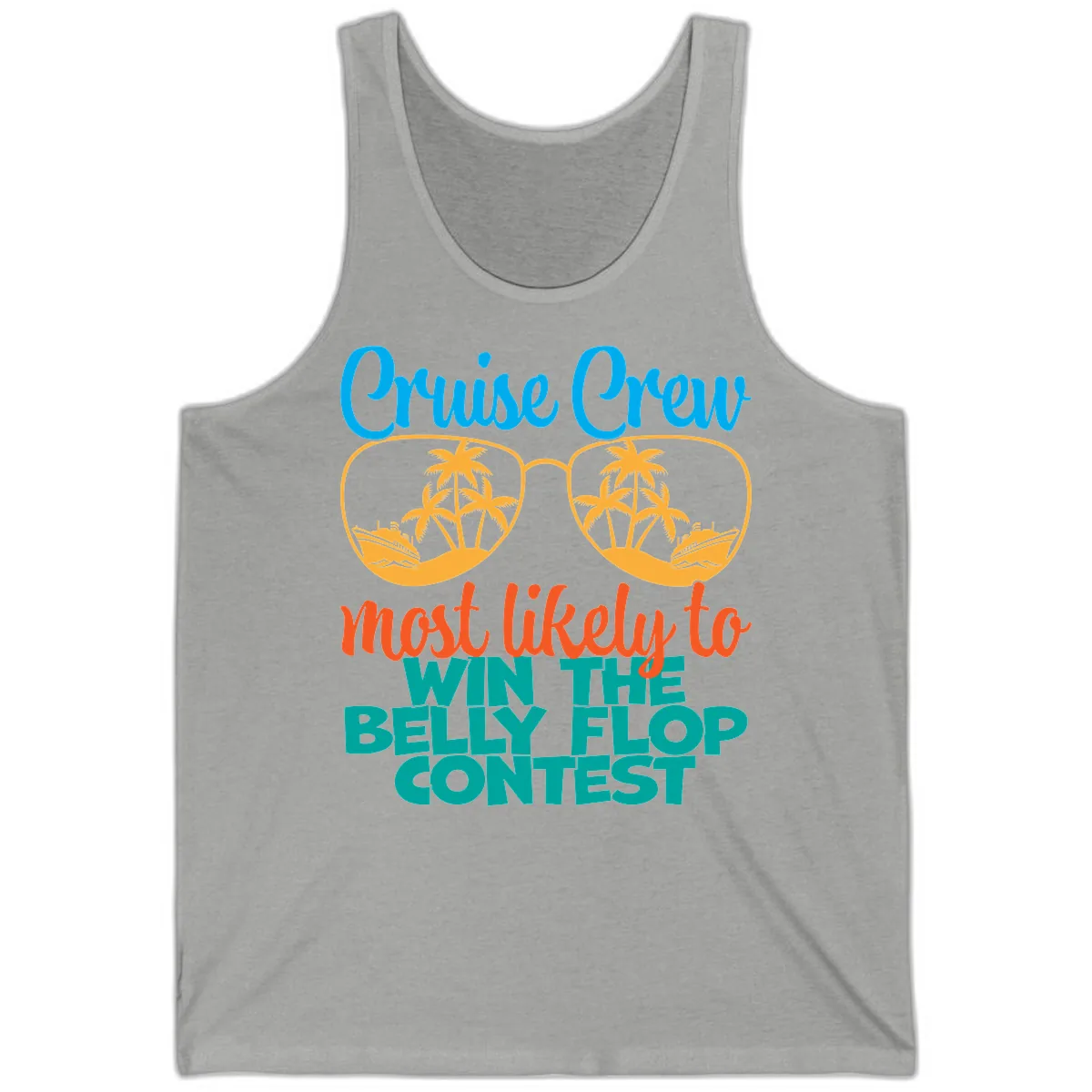 Cruise Crew Belly Flop Contest Tank in Athletic Heather