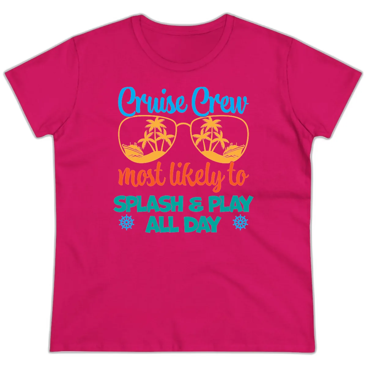 Cruise Crew Most Likely To Splash & Play Ladies Tee in Heliconia