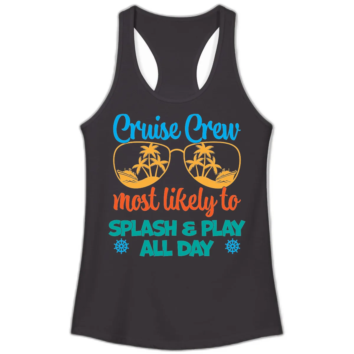 Cruise Crew Most Likely To Splash & Play Ladies Tank in Black