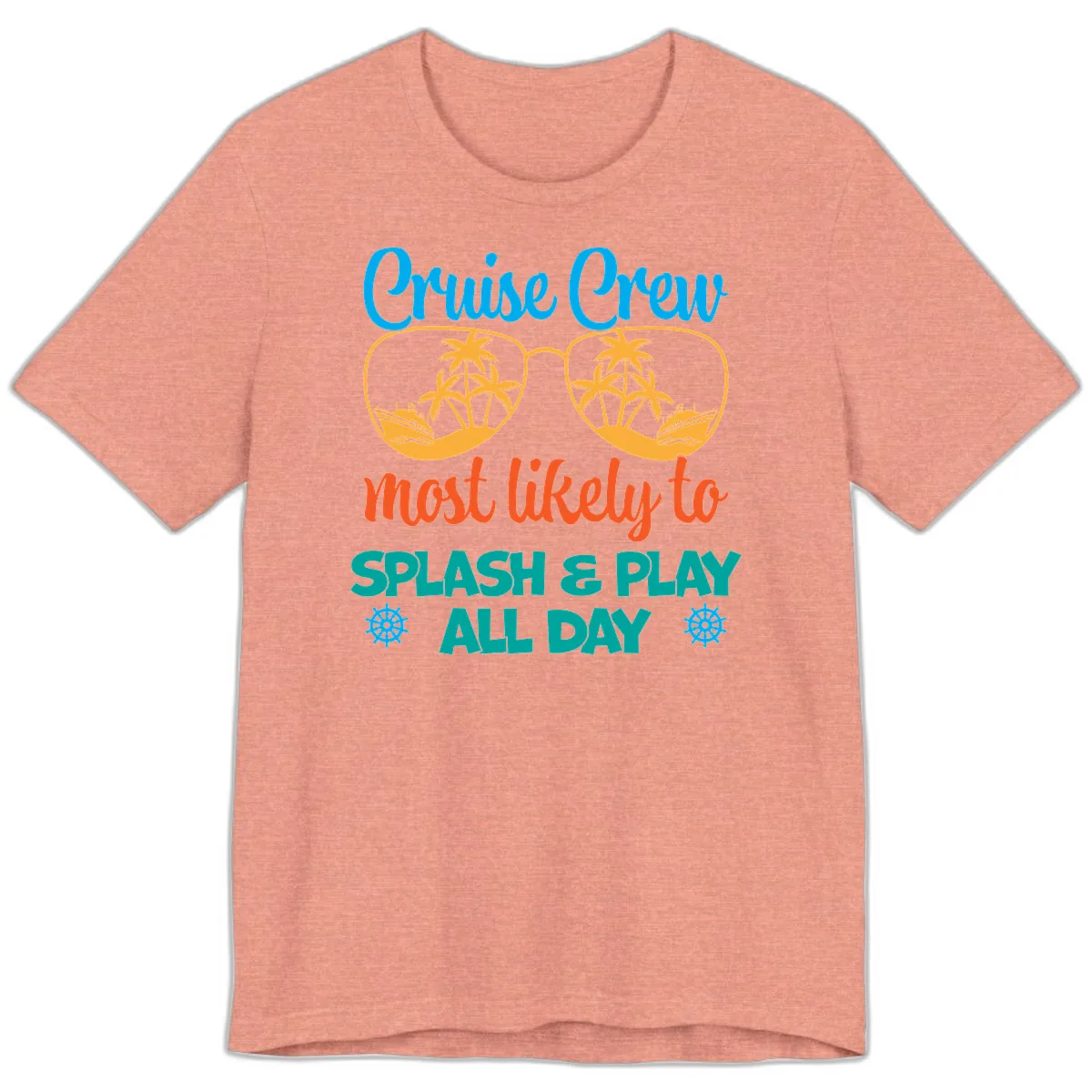 Cruise Crew Most Likely To Splash & Play Premium T-Shirt in Heather Sunset