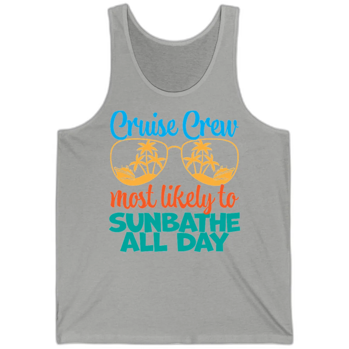 Cruise Crew Most Likely To Sunbathe All Day Tank in Athletic Heather