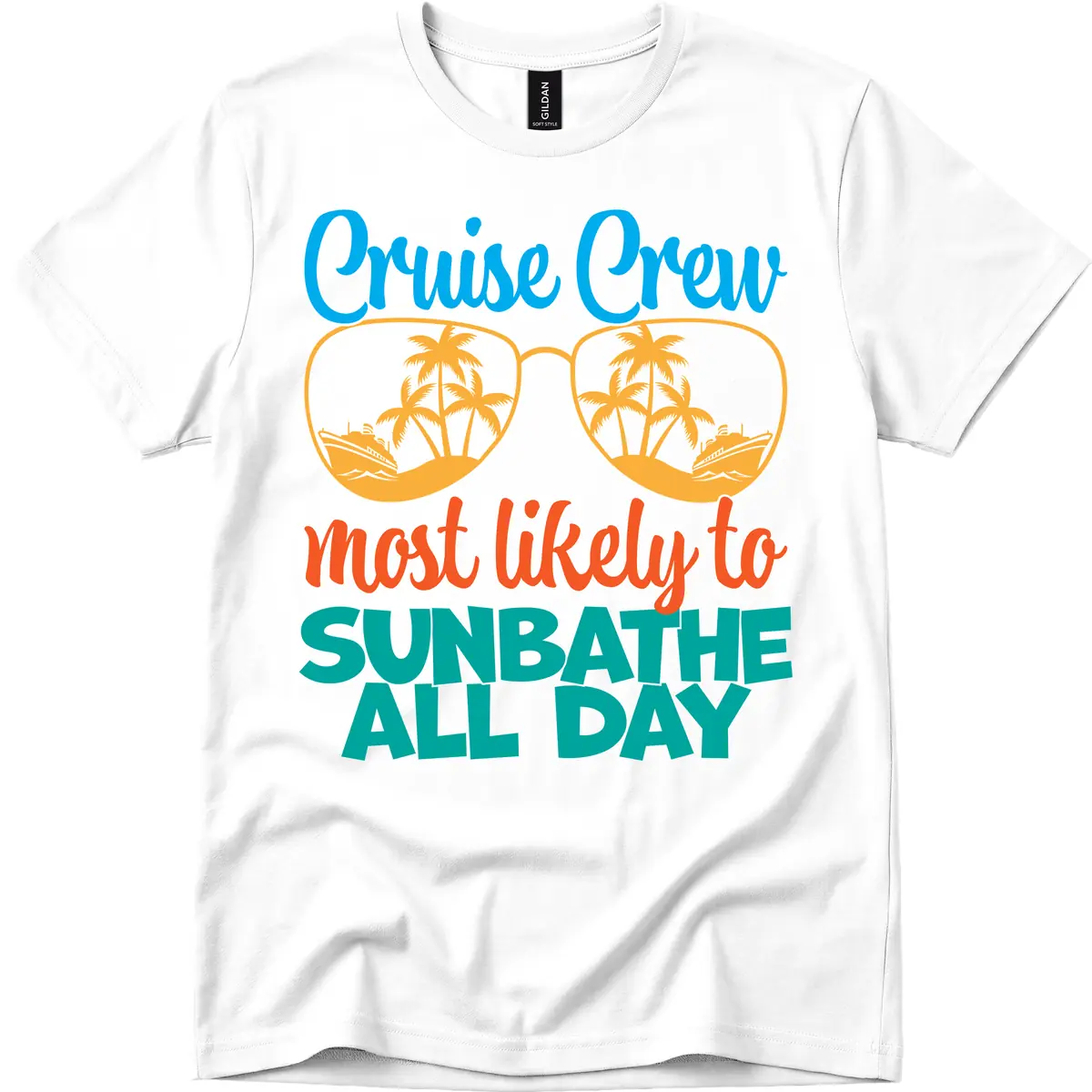 Cruise Crew Most Likely To Sunbathe All Day T-Shirt in White