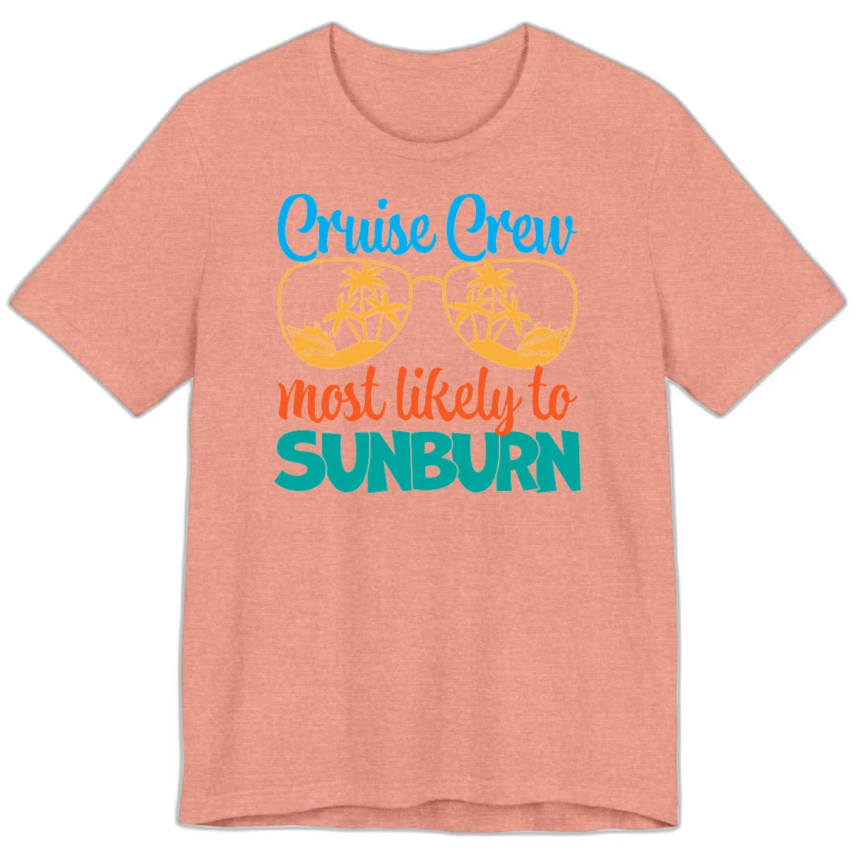 Cruise Crew Most Likely To Sunburn Premium T-Shirt in Heather Sunset