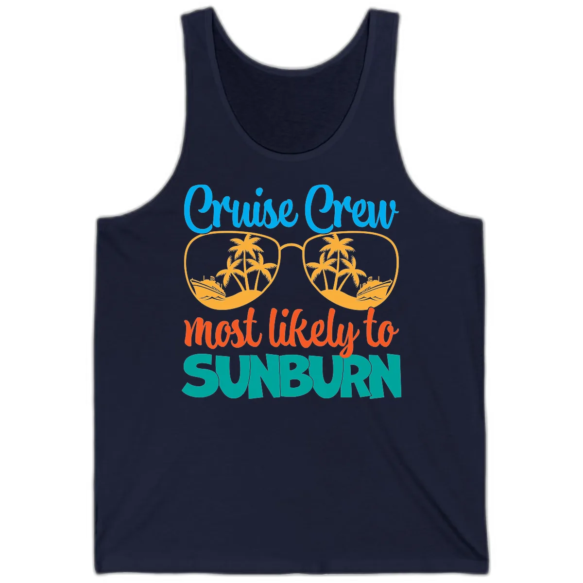 Cruise Crew Most Likely To Sunburn Tank in Navy