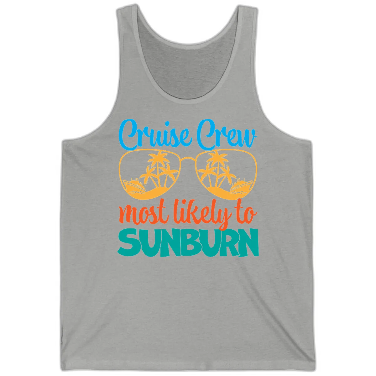 Cruise Crew Most Likely To Sunburn Tank in Athletic Heather