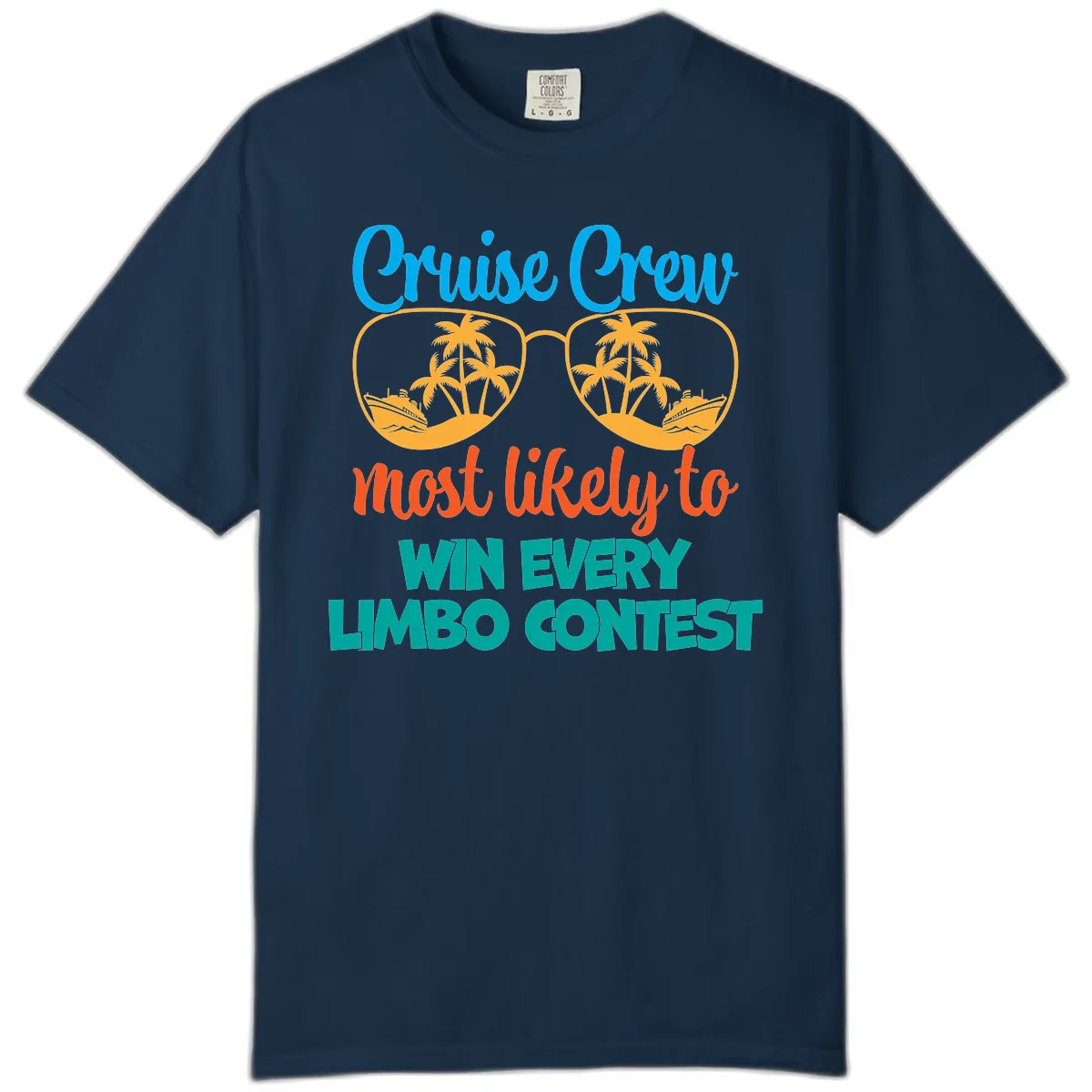 Cruise Crew Most Likely to Win Limbo Comfort Color in True Navy