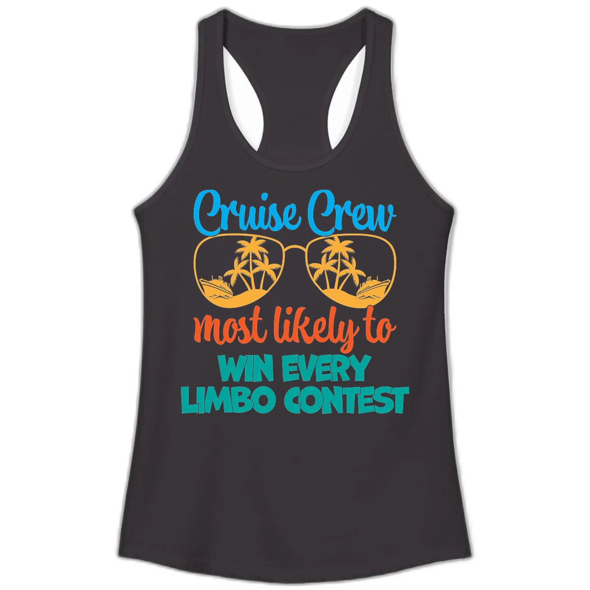 Cruise Crew Most Likely to Win Limbo Ladies Tank in Black