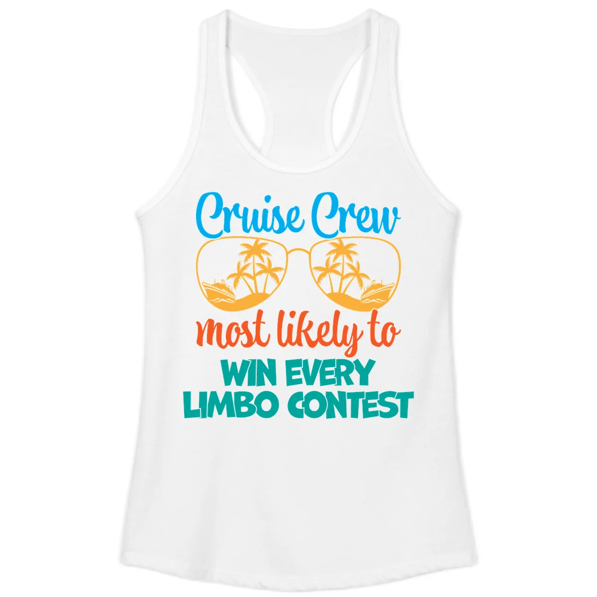 Cruise Crew Most Likely to Win Limbo Ladies Tank in White