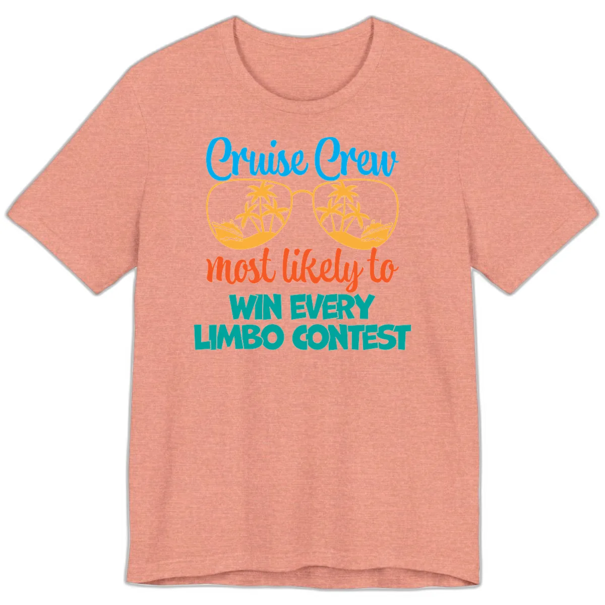 Cruise Crew Most Likely to Win Limbo Premium T-Shirt in Heather Sunset