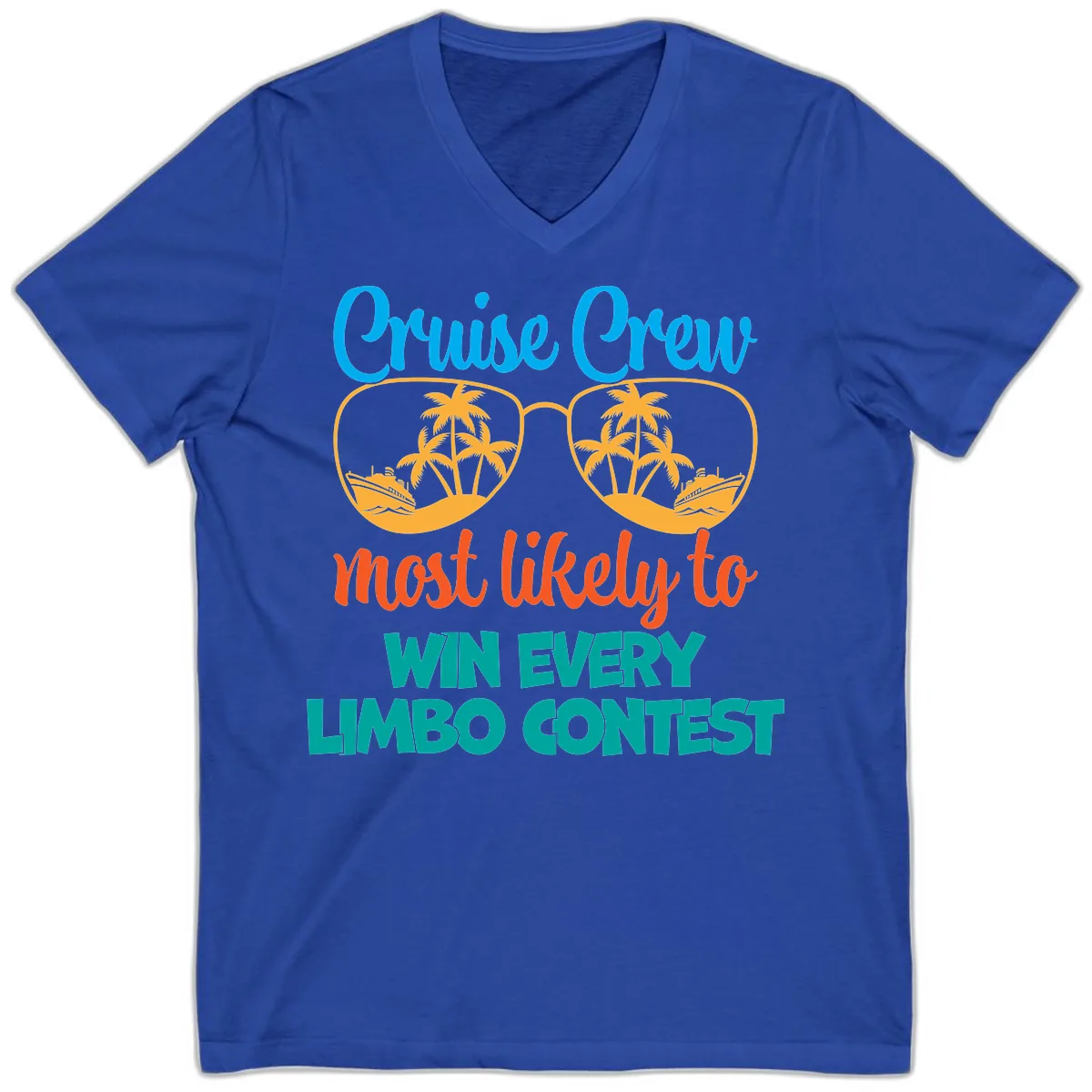 Cruise Crew Most Likely to Win Limbo V-Neck in True Royal
