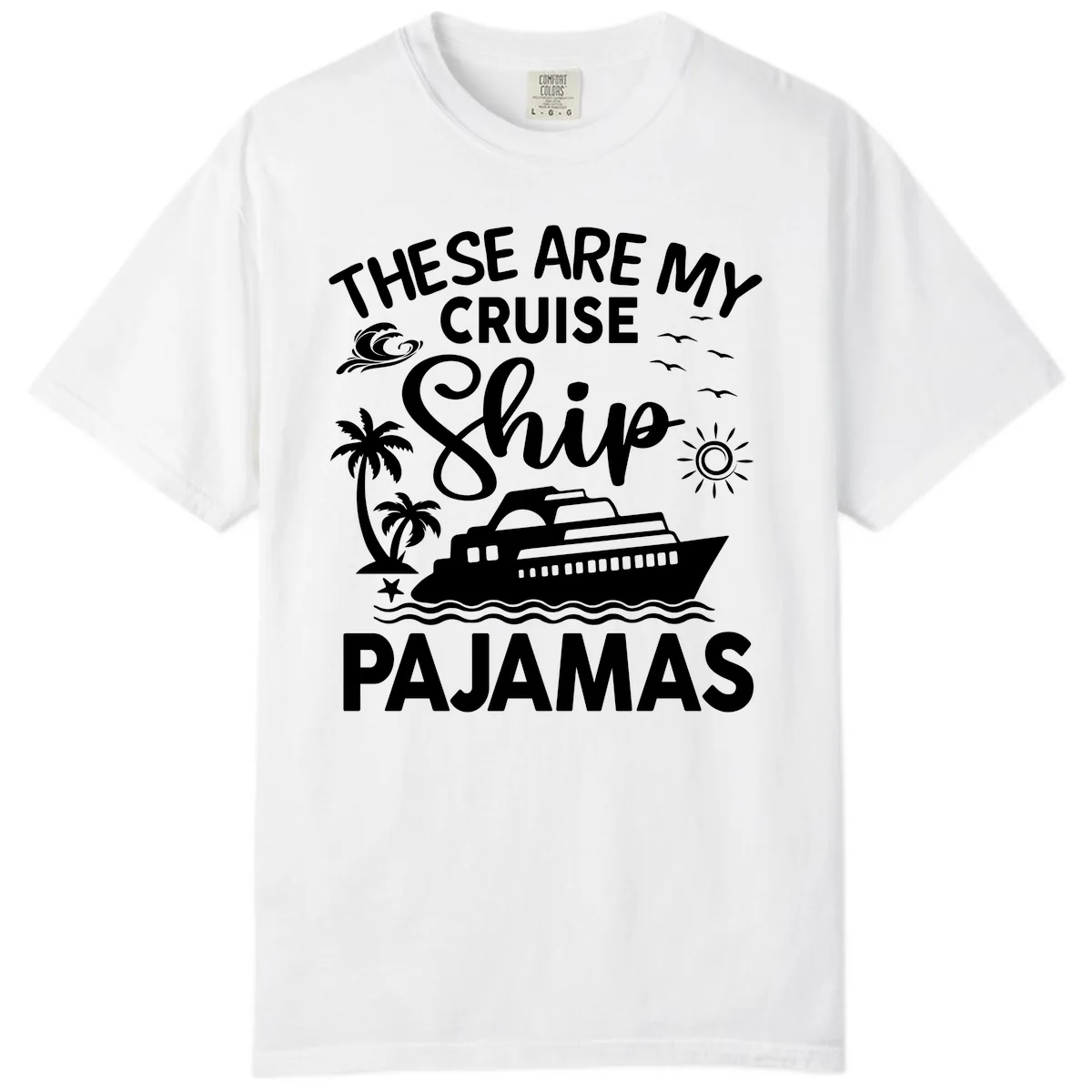 Cruise Ship Pajamas Comfort Color in White