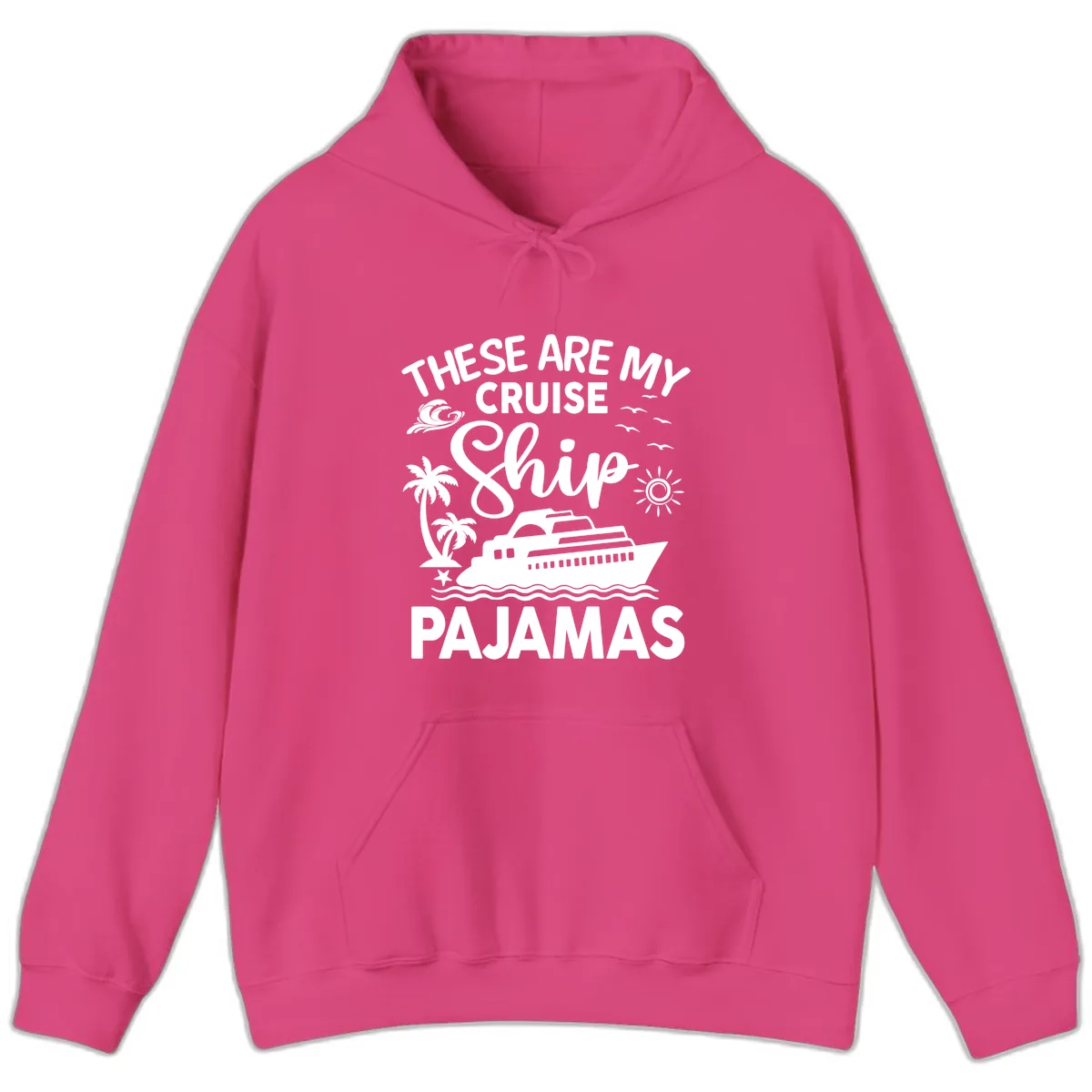 Cruise Ship Pajamas Hoodie in Heliconia