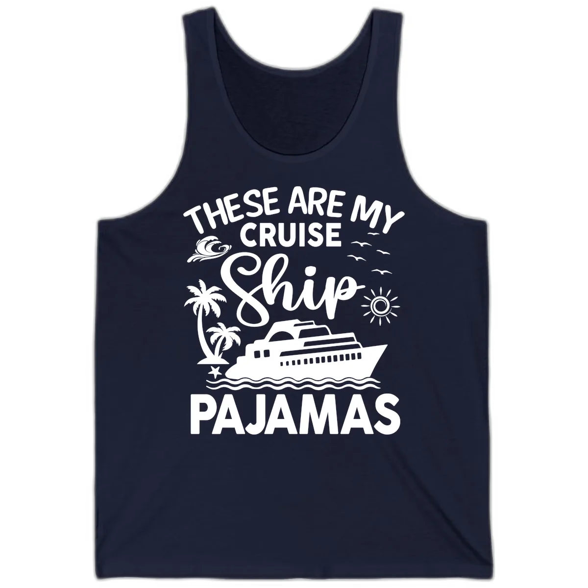 Cruise Ship Pajamas Tank in Navy