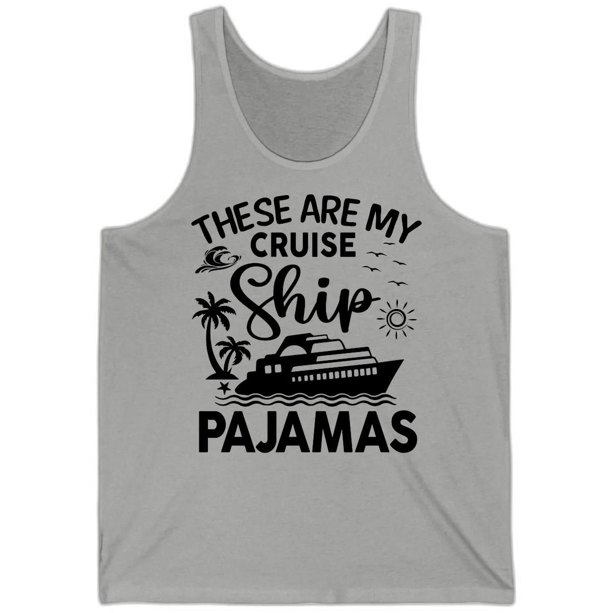 Cruise Ship Pajamas Tank in Athletic Heather