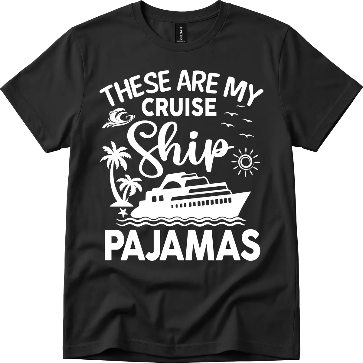Cruise Ship Pajamas T-Shirt in Black