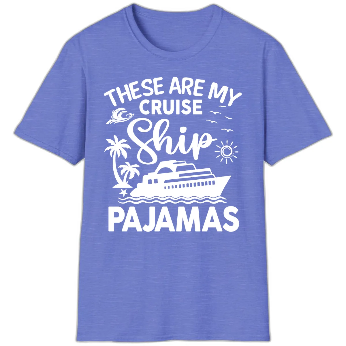 Cruise Ship Pajamas T-Shirt in Heather Royal