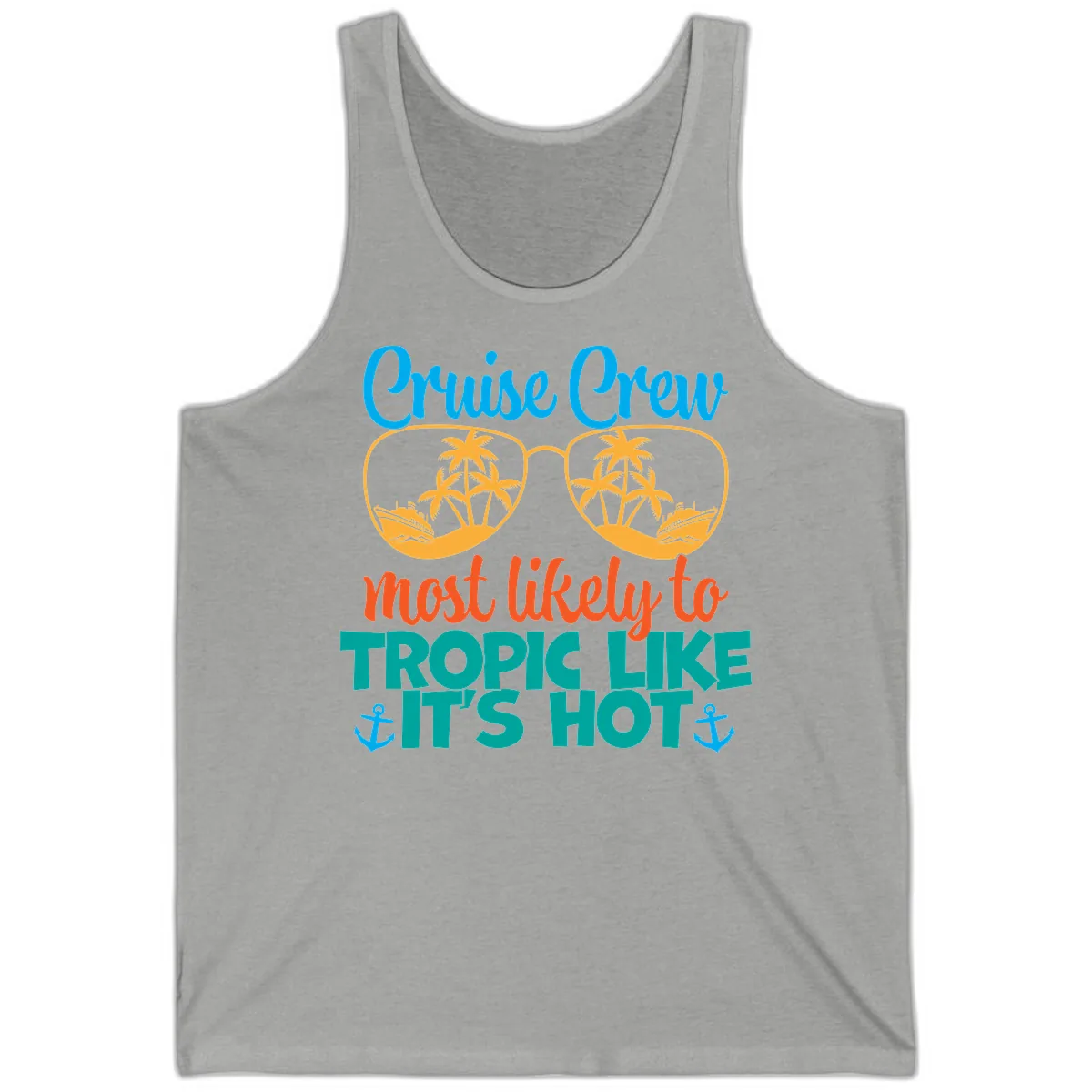 Cruise Crew Most Likely To Tropic Like It's Hot Tank in Athletic Heather