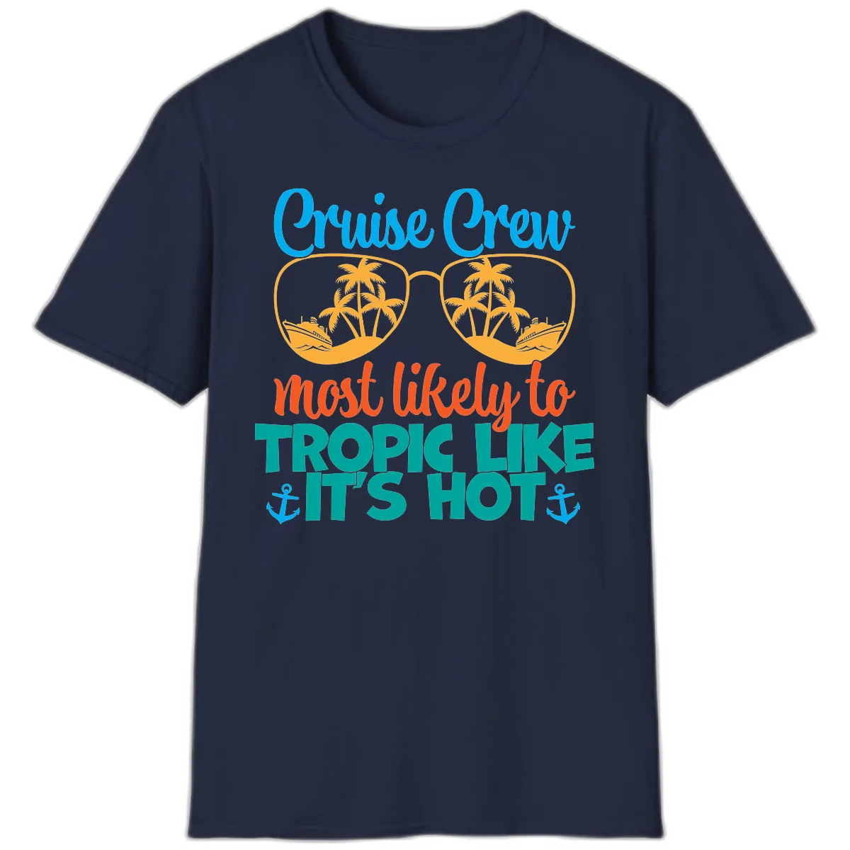 Cruise Crew Most Likely To Tropic Like It's Hot T-Shirt in Navy