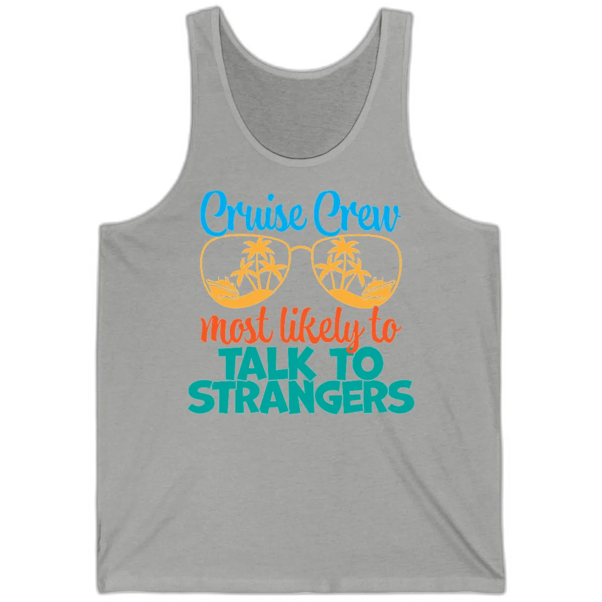 Cruise Crew Most Likely To Talk To Strangers Tank in Athletic Heather